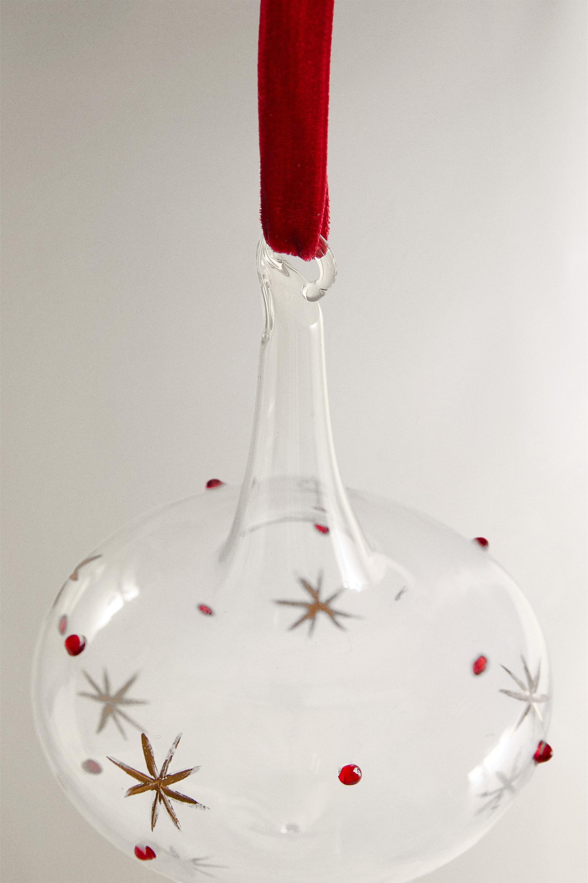 BOROSILICATE GLASS SPINNING TOP CHRISTMAS TREE ORNAMENT